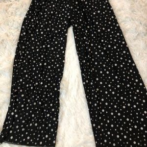 Wide Leg Black and White Polka Pants